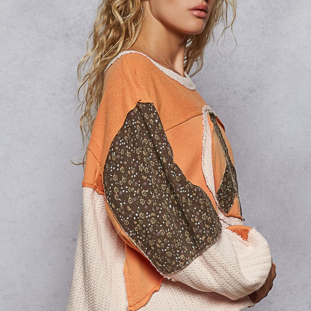 #115 POL Round-Neck, Long-Sleeve, Oversized Top - Picture 6 of 9